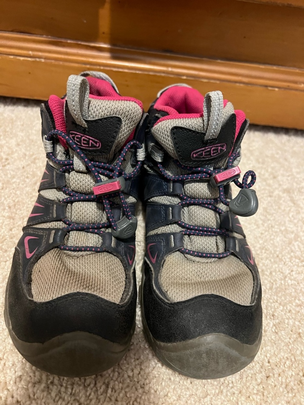 KEEN Kids' Gray and Pink Hiking Boots Waterproof Size 1